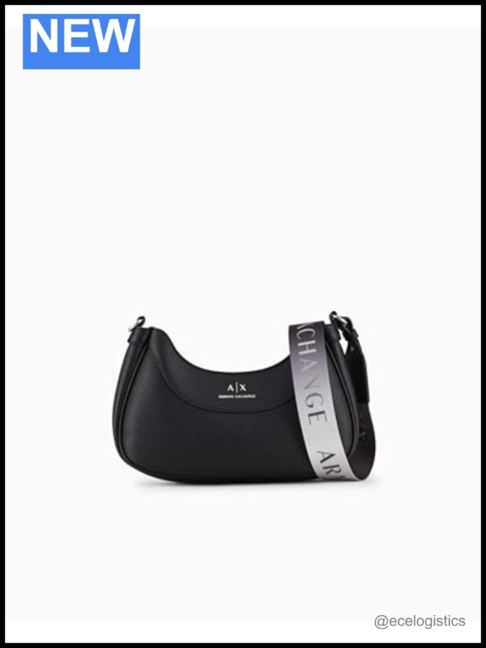 Armani Exchange Faux Leather Hobo Bag Crossbody Zipper Closure